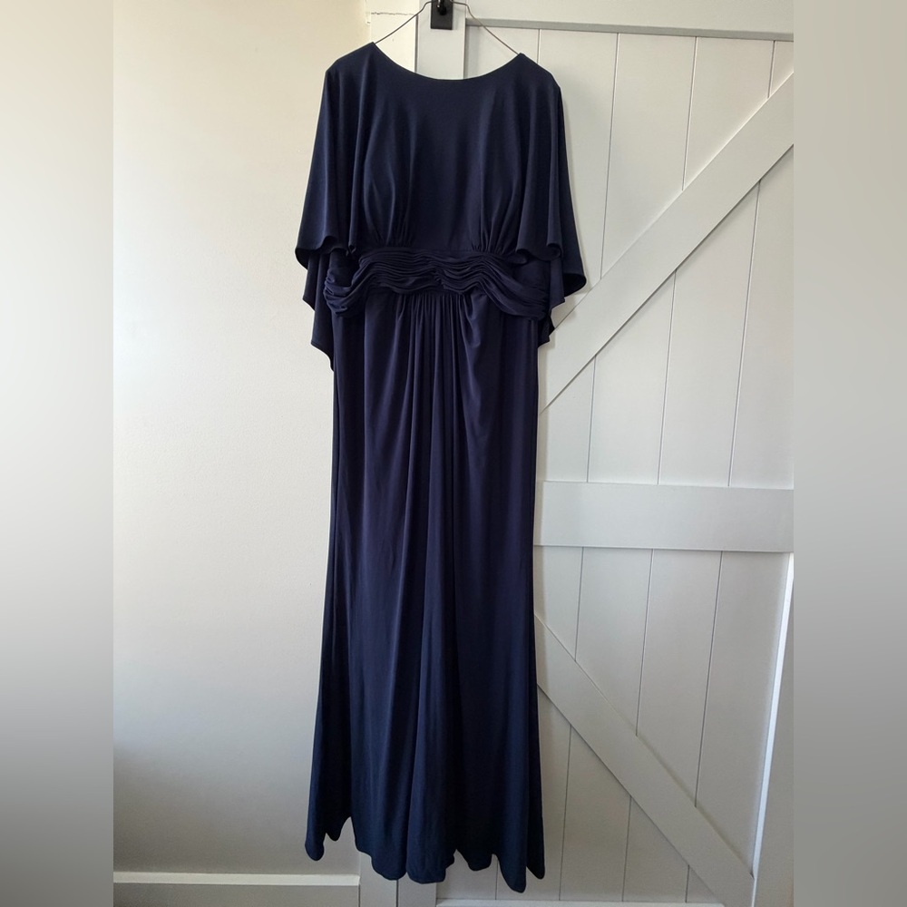 Mac Duggal Navy Floor Length Gown